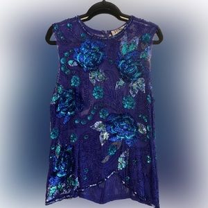 Vintage sheer silk beaded and sequins top.
